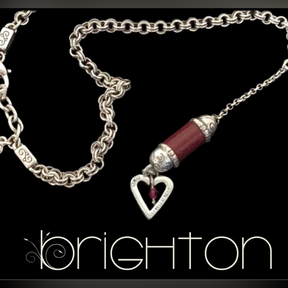 BRIGHTON Heart Song Red Hope Necklace with Sliding Cylinder